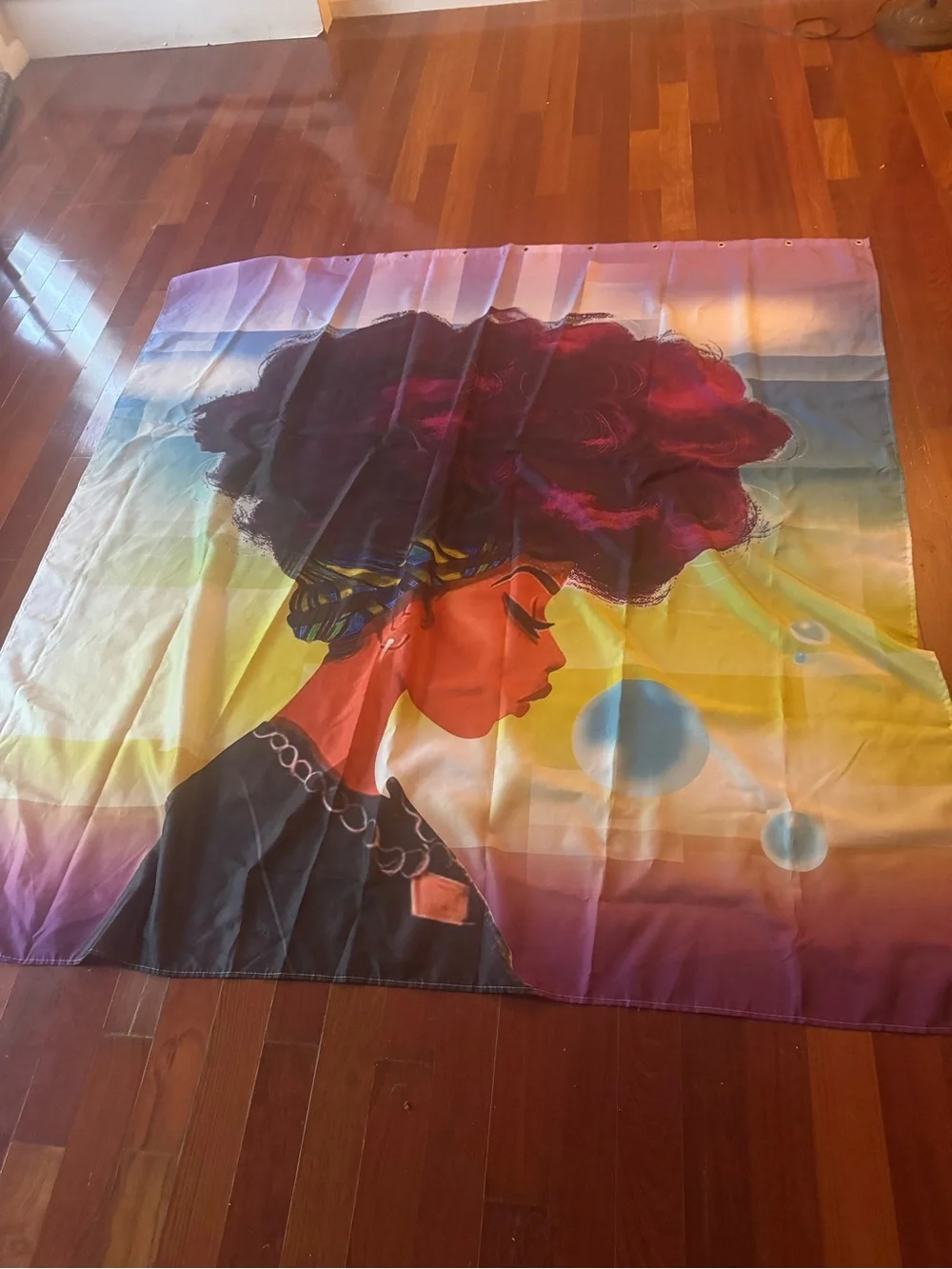 Vibrant Afro Profile Wall Tapestry - Multicolor